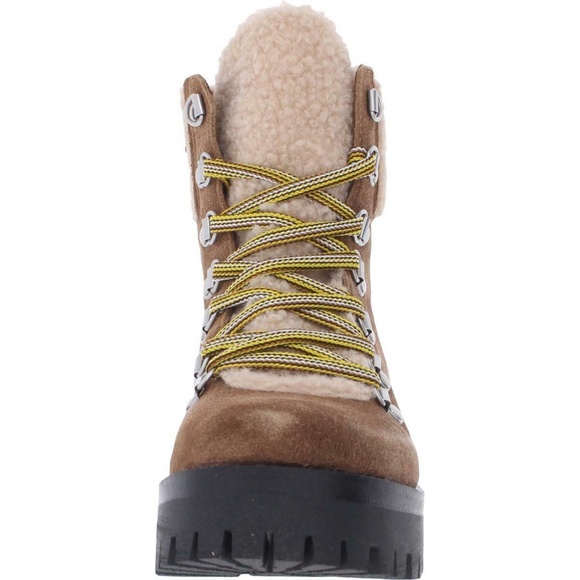 NEW Steve Madden Womens Aniko Ankle Boots Zipper Lace Up Chestnut Suede NIB - Picture 6 of 8